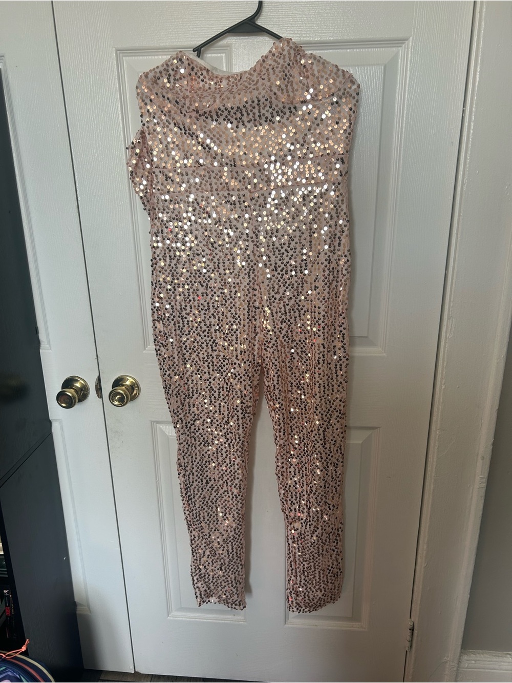 Sequin Jumpsuit in Rose Gold
